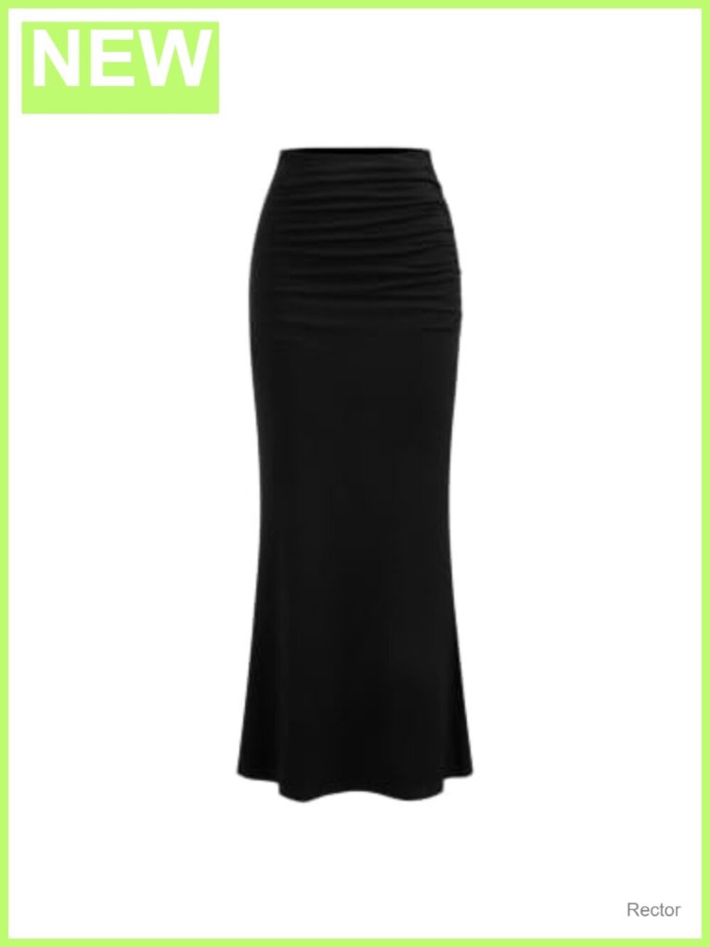 CIDER Mid Rise Ruched Mermaid Maxi Skirt Knit Bodycon Fishtail